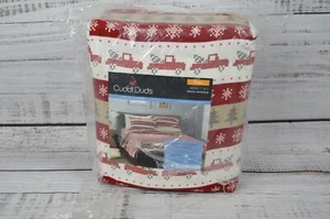 Cuddl Duds Heavyweight Flannel Full Size 4 Pc Sheet Set Truck Fairisle Christmas - Picture 1 of 14