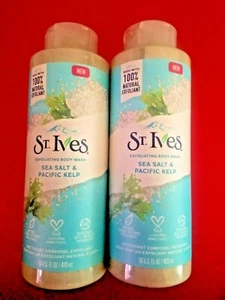 2 PACK ST IVES SEA SALT AND PACIFIC KELP EXFOLIATING BODY WASH 16 OZ - Picture 1 of 7