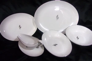 Fukagawa Arita Hand Painted china Japan #928 Wheat - 6 pc Serving hostess Set - Picture 1 of 10