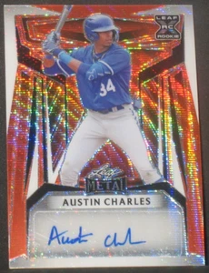 Austin Charles 2023 Leaf Metal Orange Wave Autograph Rookie (2/4) KC Royals - Picture 1 of 2