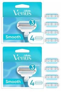 Venus Smooth Women's Razor Blade Refills - 4 Count 2 Pack - 8 Refills Total - Picture 1 of 6