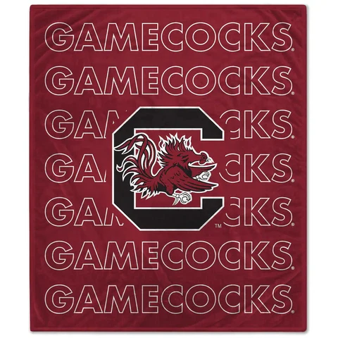 South Carolina Gamecocks NCAA 60'' x 70'' Echo Plush Blanket Cover