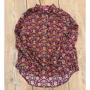 Camicetta Sundance stampa floreale manica lunga top donna grande bordeaux multicolore - Foto 1 di 7