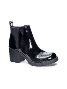DIRTY LAUNDRY Womens Black Pull Tab Lido Round Toe Block Heel Slip On Booties 10 - Picture 1 of 2