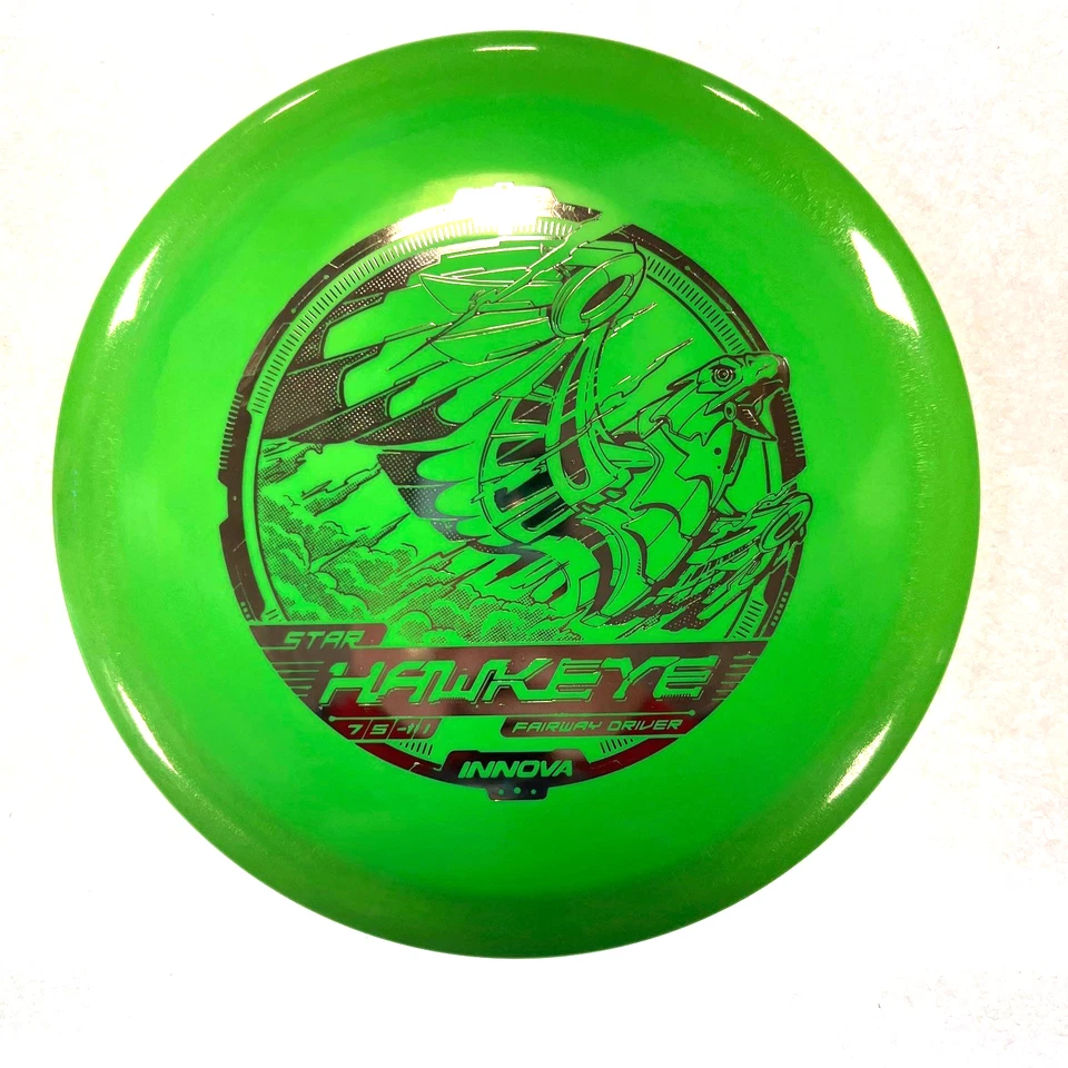 NEW DISC GOLF INNOVA STAR HAWKEYE FAIRWAY DRIVER 163g GREEN W/ SILVER FOIL - Image 1 of 1