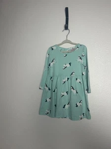 Hanna Andersson Girl Green Unicorn Print Elisabet Dress Size 3 - Picture 1 of 4