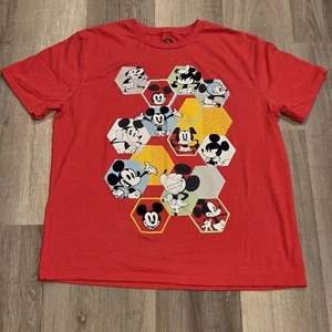 Disney Store Mickey Mouse Cartoon Mens Red T Shirt Tee Size L - Picture 1 of 3