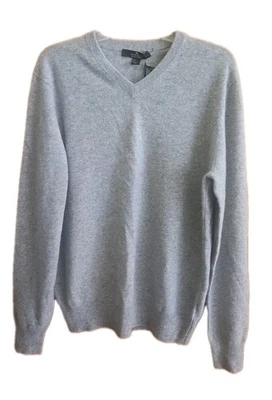 Suéter Suéter Daniel Hechter Paris Hombres 2 Capas 100% Cachemira Gris Talla L Nuevo con Etiquetas Foto 1 de 4