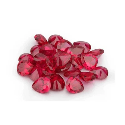 Natural  100 Pcs Burma Red Ruby Pear Cut Lot Certified Gemstone With Free Gift - Image 1 of 4