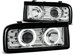 fari per VW CORRADO 1988 1989 1990 1991 1992-1995 angel eyes cromati LHD - Picture 1 of 1