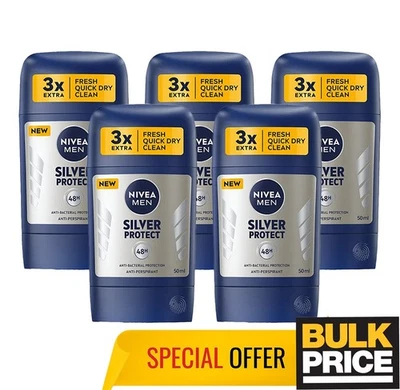 Nivea Men Silver Protect Antibatterico Stick Deodorante Fresh Dry Clean Confe...