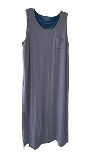 Women’s Nottibianche SZ L Long Blue Striped Sleeveless Built In Bra Sundress - Picture 1 of 12
