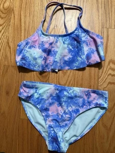 Girls Angel Beach Two Piece Ruffle Top Swim Suit - Size 10 ( Runs Small Like 8) - Picture 1 of 2