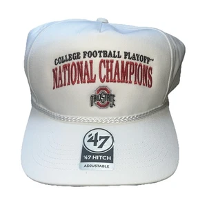 Ohio State Buckeyes '47 Marke National Champs Anhängerkupplung verstellbar Druckknopflasche Seil Mütze - Bild 1 von 5