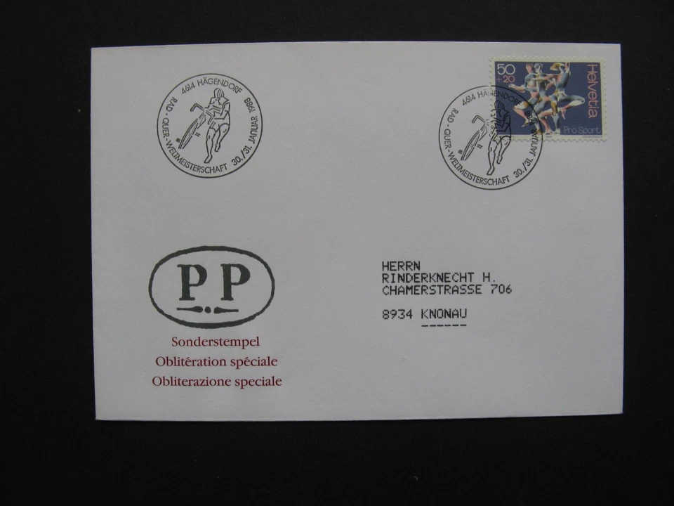 SWITZERLAND, eventcover 1988, UCI Gravel World Championships, bicycle - Image 1 of 1