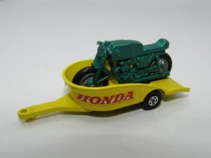 Matchbox Superfast No 38 Honda Motor cycle & Trailer Green & Yellow VN Mint UB - Picture 1 of 4