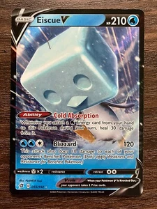 HOLO FULL ART Eiscue V 055/192 - 2020 Pokemon Rebel Clash Rare Card - CLEAN NM - Picture 1 of 2