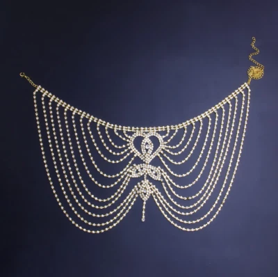 Tocado indio festival joyería cadena cabeza borla multicapa diamantes de imitación gitanos Foto 1 de 4