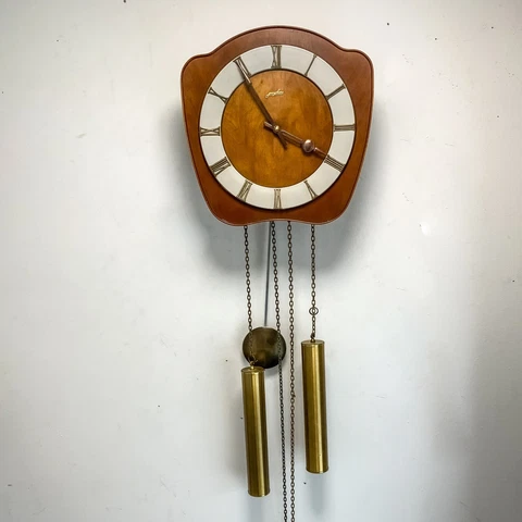 German Junghans   Teak 8 Day Pendulum Wall Clock 60s 70s Mid Century Cover