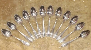 Antique Vintage Set of 12 Sterling Silver Roden Bros Teaspoons Stratford Pattern - Bild 1 von 20