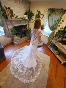 Wedding dress - Casa Blanca. Never worn, unaltered. Size 12. Champagne color - Picture 1 of 3