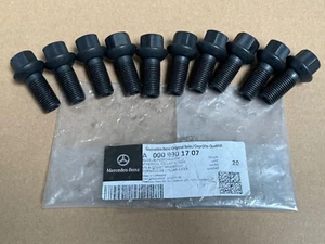 Set of 10 Mercedes-Benz Genuine Wheel Lug Bolt  (14 X 26 X 1.5 mm) Black Germany - Picture 1 of 2