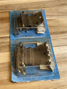 Vintage Amerock Cabinetware T-7636 Pair Hinges With Strap Brass Set Of 2 New MCM - Picture 1 of 3