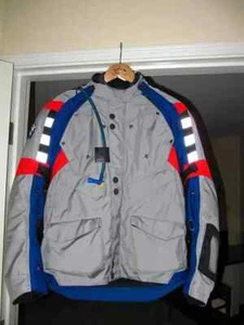 Pro 3 Motorrad Rallye Grey Blue Red Jacket Men’s Motorcycle/Motorbike RIDE - Picture 1 of 5