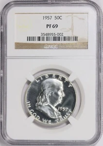 1957 PP FRANKLIN HALF DOLLAR 50C NGC PF 69 002 - Bild 1 von 2