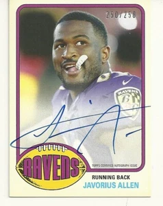 2015 TOPPS FOOTBALL - JAVORIUS ALLEN - 1976 STYLE AUTO - RAVENS ROOKIE - 250/250 - Picture 1 of 2