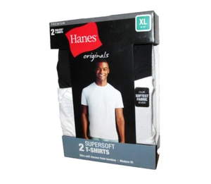 Brand New Mens 2 pack Hanes Orginals Super Soft Modern Fit Tagless T-shirts XL - Picture 1 of 3