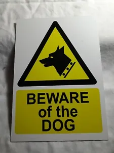 BEWARE OF THE DOG A5 Plastic Sign Security Warning  - Picture 1 of 2