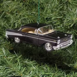 1957 Chevy Bel Air Ornament Christmas Tree Decoration Gift Idea 5" Blk Chevrolet - Picture 1 of 6