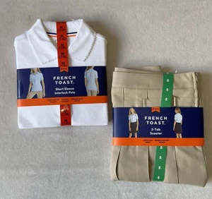 BRAND NEW - 2 Full Outfits - French Toast Girls - Size 8 - 2 Skorts & 2 Polos - Picture 1 of 6
