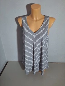 MADE IN ITALY  Damen  Shirt  Top  Trägertop   Gr. M / L  grau  Batik  Viscose - Picture 1 of 5