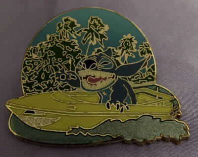 Prendedor Disney Stitch in Speedboat Cruise DCL Shore Excursion Series LE 300 Foto 1 de 2