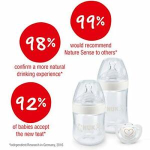 NUK Nature Sense Baby Bottle, 0-6 Months Silocone Teat, BPA Free, 150 ml, 1 Coun