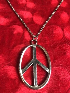 PEACE Halskette Unisex 80 cm lang silberfarben  - Bild 1 von 6