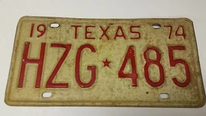 1974 TEXAS License Plate HZG-495 - Picture 1 of 1