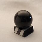 Marble Sphere Sculpture On Carved Stone Stand, White/Black, Art/Decoration, New
