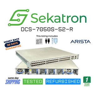 ♻️ Arista DCS-7050S-52-R 52 Port 10GbE Switch w/ 4 SFP 10GbE Ports ⚡Fast Ship - Picture 1 of 2
