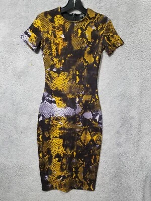 MCQ Alexander McQueen black , Snake Print Bodycon Midi Dress Size XS - Image 1 of 4