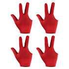4Pack 3 Finger Schwimmbad Handschuhe Billard Handschuhe Billardqueue Rot