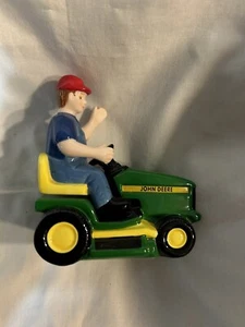 John Deere-Salt & Pepper Shakers-Enesco-Farmer Riding Tractor-1999 - Picture 1 of 6
