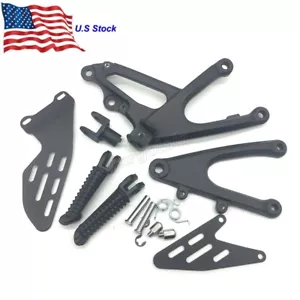 Motorcycle Front Foot Pegs Bracket Fit For Yamaha YZF-R1 2007-2008 Black - Foto 1 di 7