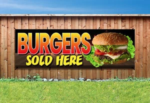 BURGER WERDEN HIER VERKAUFT PVC bedruckt BANNER OUTDOOR WASSERDICHT SCHILD Ösen - Bild 1 von 2