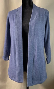 T By Talbots Blue Open Cardigan Activewear Jacket Long Sleeve Small Petite - Picture 1 of 7
