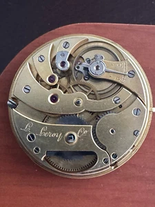VINTAGE L. LEROY & CIE 41MM HIGH GRADE WOLFS TOOTH WINDING POCKET WATCH MOVEMENT - Picture 1 of 2