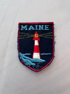 Parche cosido faro Maine vintage años 80 3" x 2" Kennebunkport - Imagen 1 de 5
