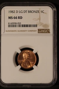 1982 D LARGE DATE BRONZE LINCOLN MEMORIAL CENT- NGC MS66 RD #052 - Picture 1 of 6